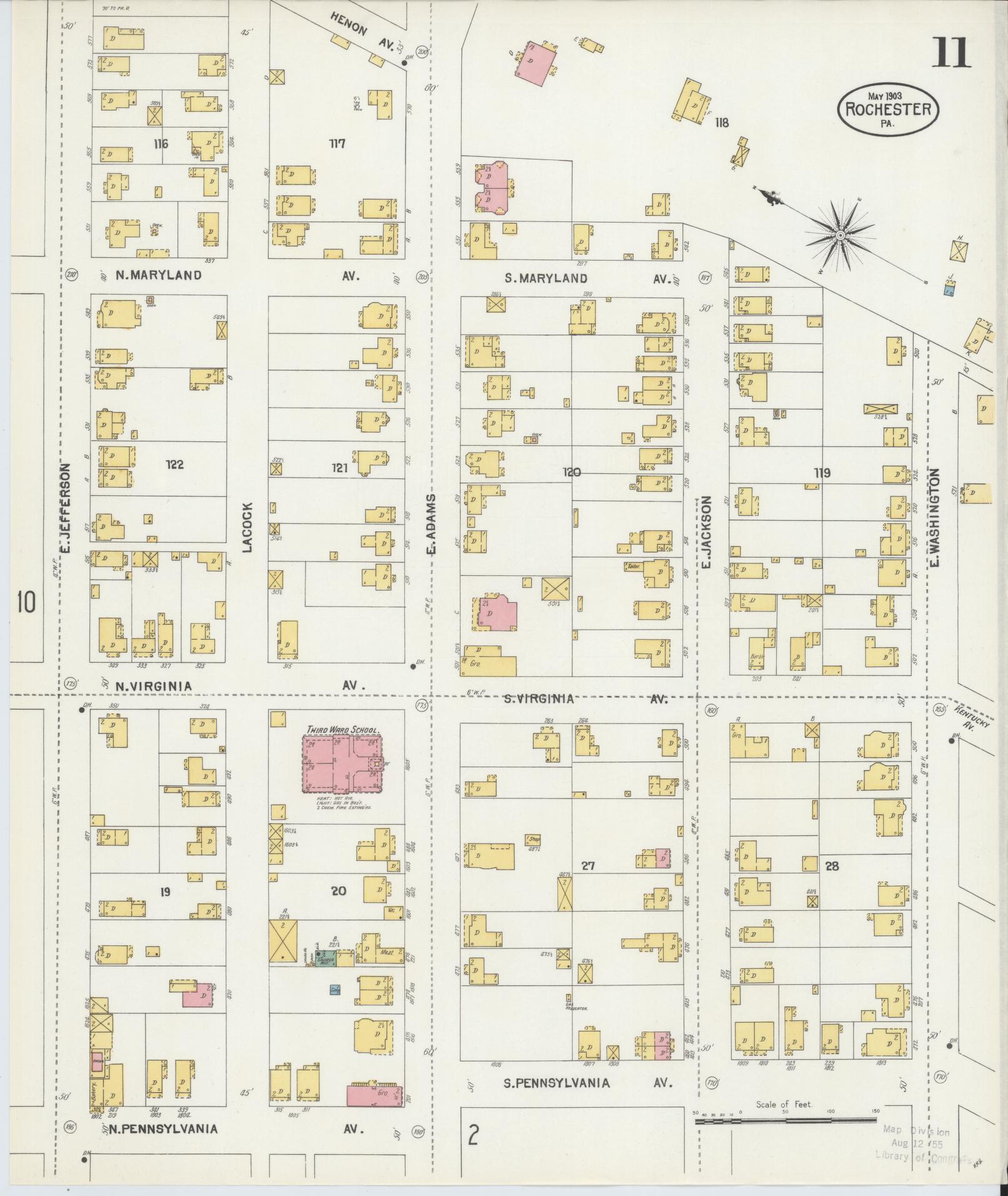 Sanborn Fire Insurance Map from Rochester, Beaver County, Pennsylvania (1903), Sheet #0011 - Complete Map Set gallery image, historic Sanborn map, vintage wall art, Pennsylvania Pennsylvania