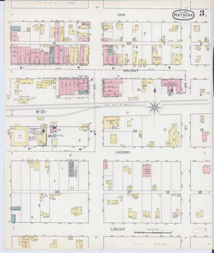 Sanborn Fire Insurance Map from Watseka, Iroquois County, Illinois (1892), Sheet #0003 - Complete Map Set gallery image, historic Sanborn map, vintage wall art, Illinois Illinois