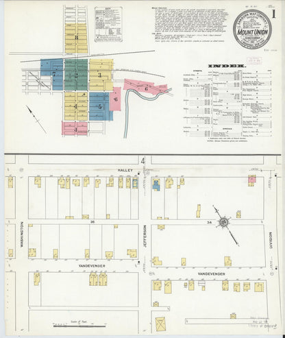 Sanborn Fire Insurance Map from Mount Union, Huntingdon County, Pennsylvania (1911), Sheet #0001 - Complete Map Set gallery image, historic Sanborn map, vintage wall art, Pennsylvania Pennsylvania