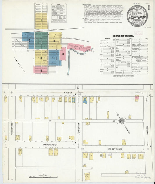 Sanborn Fire Insurance Map from Mount Union, Huntingdon County, Pennsylvania (1911), Sheet #0001 - Complete Map Set gallery image, historic Sanborn map, vintage wall art, Pennsylvania Pennsylvania