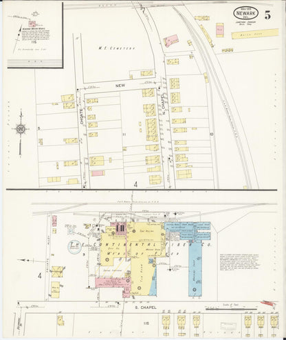 Sanborn Fire Insurance Map from Newark, New Castle County, Delaware (1915), Sheet #0005 - Complete Map Set gallery image, historic Sanborn map, vintage wall art, Delaware Delaware