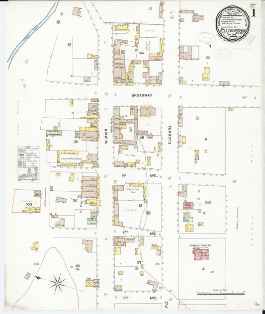 Sanborn Fire Insurance Map from Hillsboro, Sierra County, New Mexico (1898), Sheet #0001 - Complete Map Set gallery image, historic Sanborn map, vintage wall art, New Mexico New Mexico