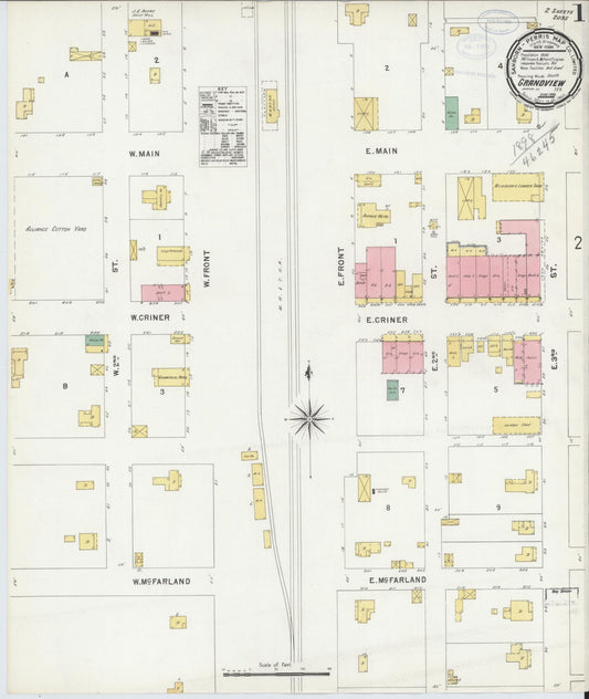 Sanborn Fire Insurance Map from Grandview, Johnson County, Texas (1898), Sheet #0001 - Complete Map Set gallery image, historic Sanborn map, vintage wall art, Texas Texas