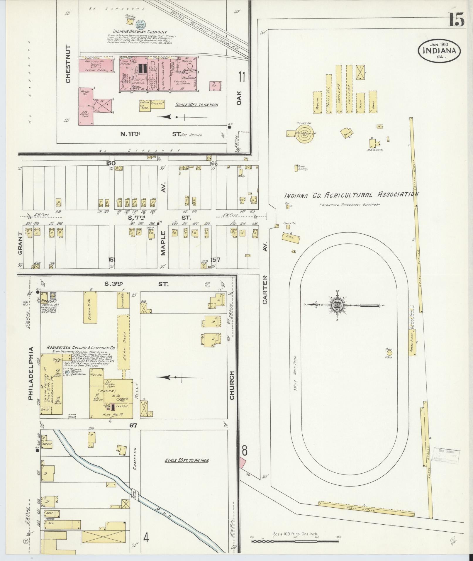 Sanborn Fire Insurance Map from Indiana, Indiana County, Pennsylvania (1910), Sheet #0015 - Historic Sanborn Fire Insurance Map Print, vintage old map wall art, antique decor, genealogy gift, Sanborn Fire Insurance Map from Indiana Indiana map