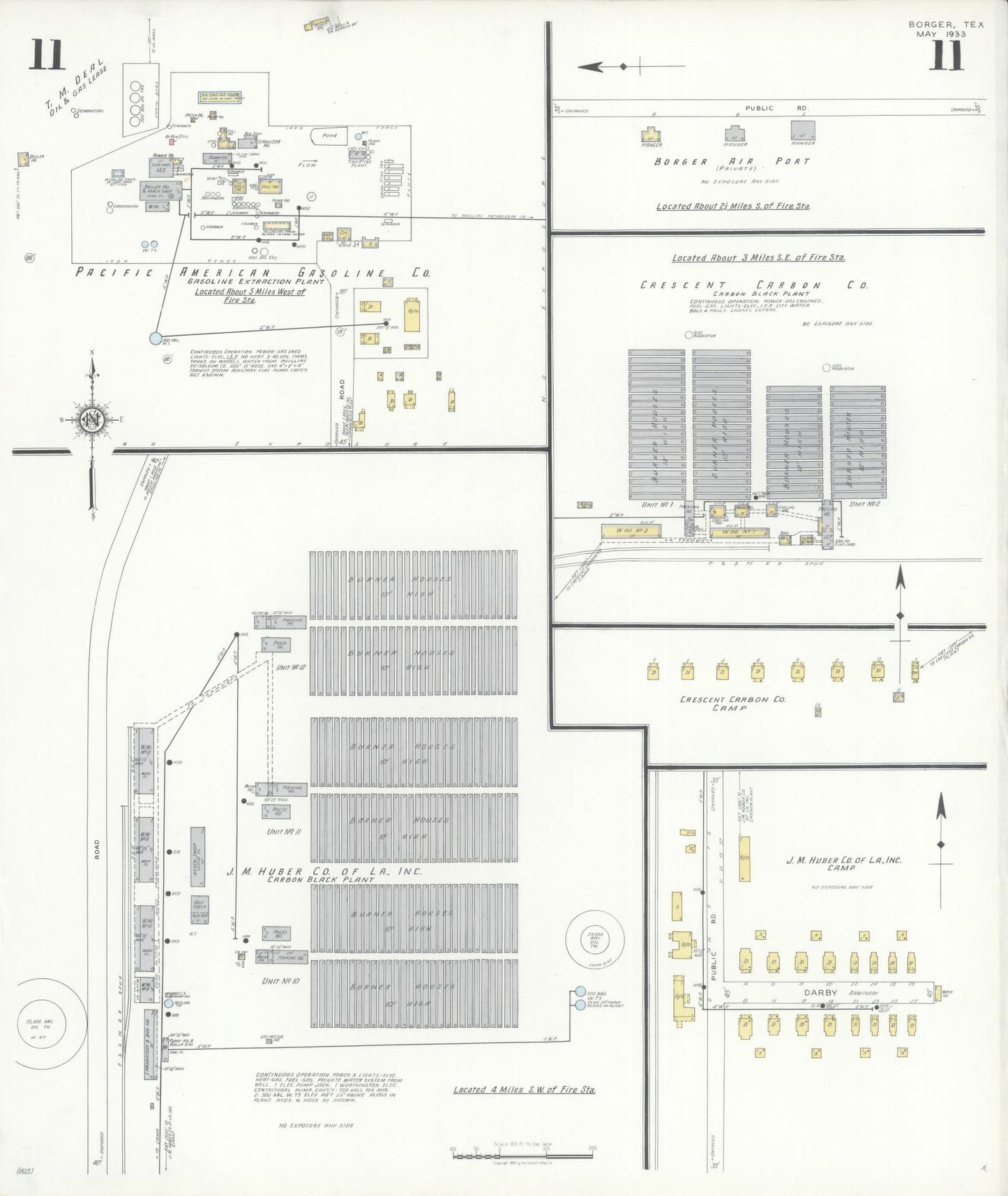 Sanborn Fire Insurance Map from Borger, Hutchinson County, Texas (1933), Sheet #0011 - Complete Map Set gallery image, historic Sanborn map, vintage wall art, Texas Texas