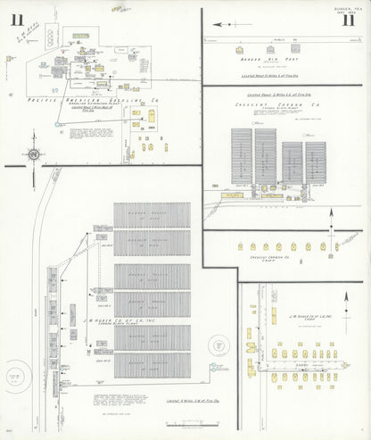 Sanborn Fire Insurance Map from Borger, Hutchinson County, Texas (1933), Sheet #0011 - Complete Map Set gallery image, historic Sanborn map, vintage wall art, Texas Texas