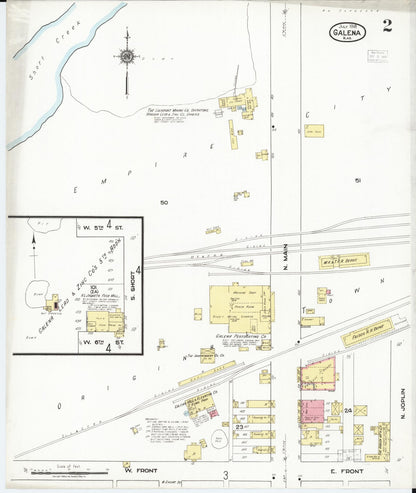 Sanborn Fire Insurance Map from Galena, Cherokee County, Kansas (1918), Sheet #0002 - Complete Map Set gallery image, historic Sanborn map, vintage wall art, Kansas Kansas