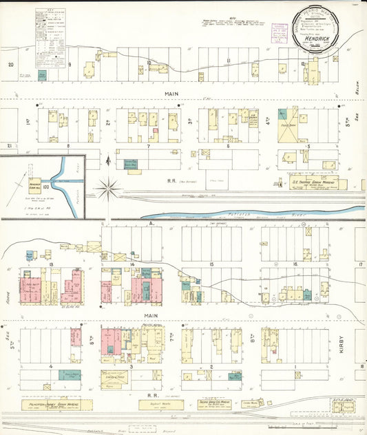 Sanborn Fire Insurance Map from Kendrick, Latah County, Idaho (1901), Sheet #0001 - Historic Sanborn Fire Insurance Map Print, vintage old map wall art, antique decor, genealogy gift, Idaho Idaho map