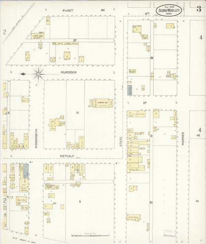 Sanborn Fire Insurance Map from Sedro Woolley, Skagit County, Washington (1903), Sheet #0003 - Complete Map Set gallery image, historic Sanborn map, vintage wall art, Washington Washington
