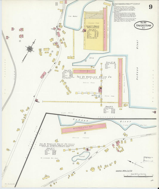 Sanborn Fire Insurance Map from Haverstraw, Rockland County, New York (1910), Sheet #0009 - Historic Sanborn Fire Insurance Map Print, vintage old map wall art, antique decor, genealogy gift, New York New York map