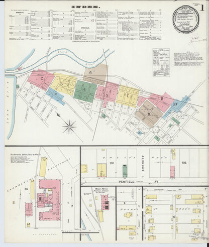 Sanborn Fire Insurance Map from Lorain, Lorain County, Ohio (1896), Sheet #0001 - Historic Sanborn Fire Insurance Map Print, vintage old map wall art, antique decor, genealogy gift, Ohio Ohio map