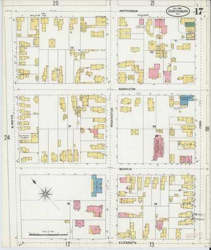 Sanborn Fire Insurance Map from Ogdensburg, St. Lawrence County, New York (1904), Sheet #0017 - Historic Sanborn Fire Insurance Map Print, vintage old map wall art, antique decor, genealogy gift, New York New York map