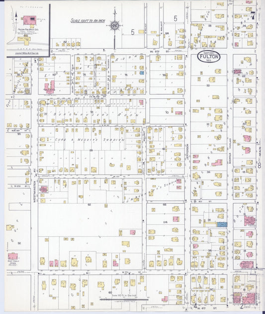 Sanborn Fire Insurance Map from Fulton, Callaway County, Missouri (1917), Sheet #0007 - Historic Sanborn Fire Insurance Map Print, vintage old map wall art, antique decor, genealogy gift, Missouri Missouri map