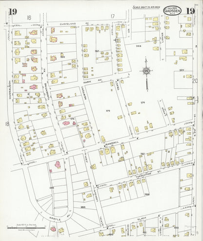 Sanborn Fire Insurance Map from Gadsden, Etowah County, Alabama (1926), Sheet #0019 - Complete Map Set gallery image, historic Sanborn map, vintage wall art, Alabama Alabama