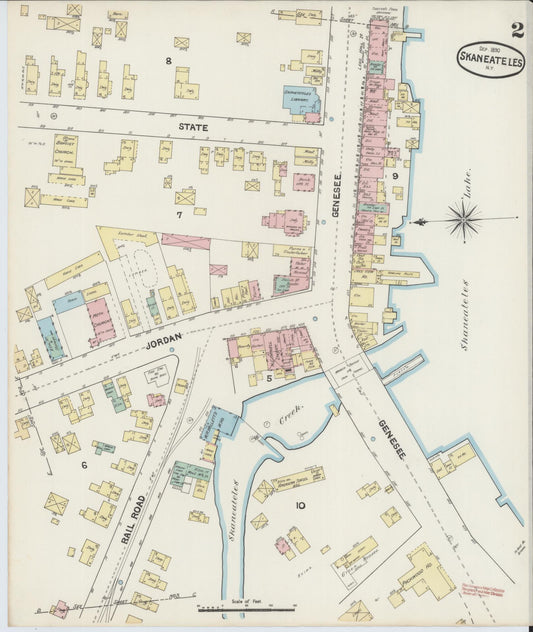 Sanborn Fire Insurance Map from Skaneateles, Onondaga County, New York (1890), Sheet #0002 - Historic Sanborn Fire Insurance Map Print, vintage old map wall art, antique decor, genealogy gift, New York New York map