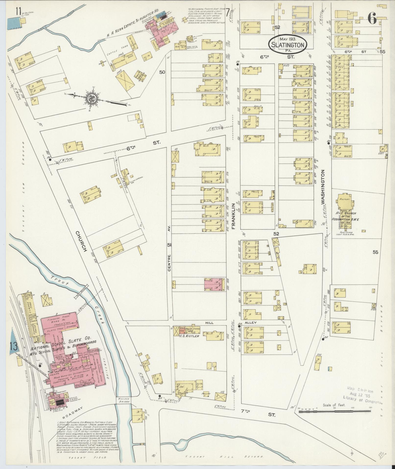Sanborn Fire Insurance Map from Slatington, Lehigh County, Pennsylvania (1913), Sheet #0006 - Complete Map Set gallery image, historic Sanborn map, vintage wall art, Pennsylvania Pennsylvania