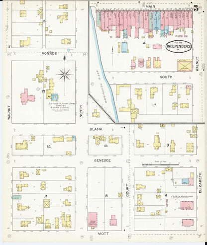 Sanborn Fire Insurance Map from Independence, Buchanan County, Iowa (1892), Sheet #0005 - Historic Sanborn Fire Insurance Map Print
