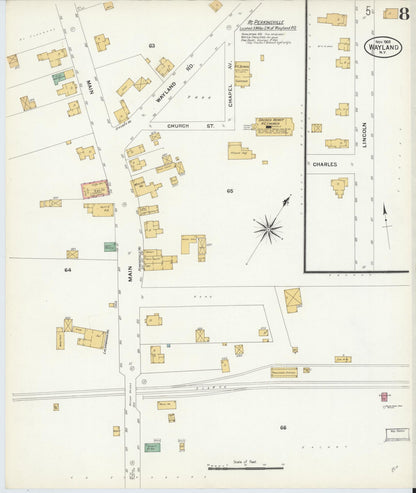 Sanborn Fire Insurance Map from Wayland, Steuben County, New York (1908), Sheet #0008 - Historic Sanborn Fire Insurance Map Print, vintage old map wall art, antique decor, genealogy gift, New York New York map