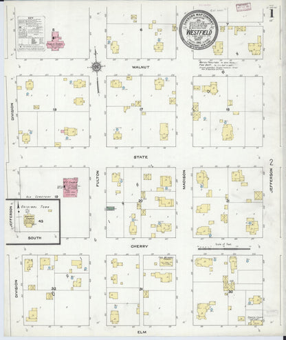 Sanborn Fire Insurance Map from Westfield, Clark County, Illinois (1910), Sheet #0001 - Complete Map Set gallery image, historic Sanborn map, vintage wall art, Illinois Illinois