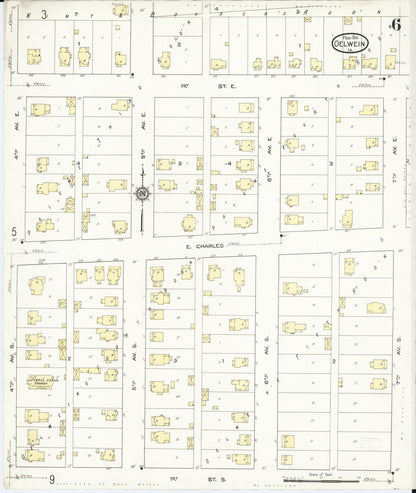Sanborn Fire Insurance Map from Oelwein, Fayette County, Iowa (1914), Sheet #0006 - Historic Sanborn Fire Insurance Map Print