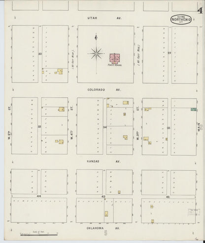 Sanborn Fire Insurance Map from North Enid, Garfield County, Oklahoma (1895), Sheet #0004 - Complete Map Set gallery image, historic Sanborn map, vintage wall art, Oklahoma Oklahoma