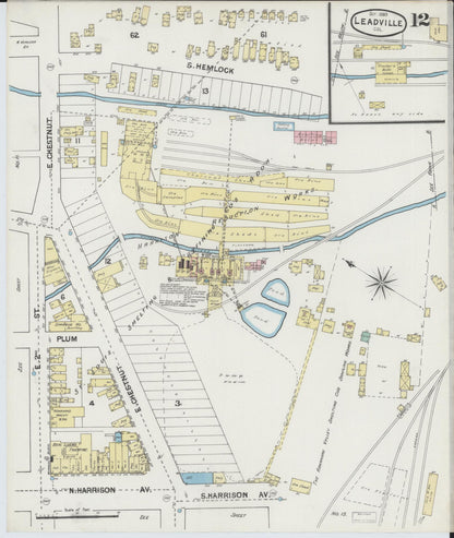 Sanborn Fire Insurance Map from Leadville, Lake County, Colorado (1889), Sheet #0012 - Complete Map Set gallery image, historic Sanborn map, vintage wall art, Colorado Colorado