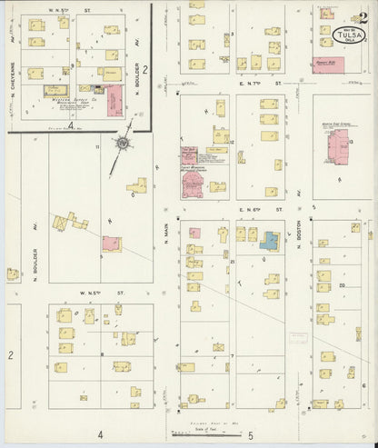 Sanborn Fire Insurance Map from Tulsa, Tulsa County, Oklahoma (1911), Sheet #0002 - Complete Map Set gallery image, historic Sanborn map, vintage wall art, Oklahoma Oklahoma