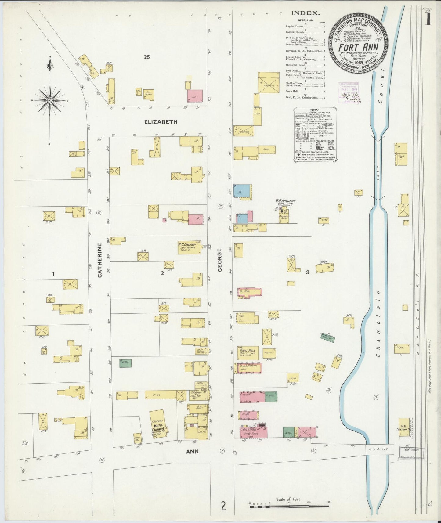 Sanborn Fire Insurance Map from Fort Ann, Washington County, New York. (1909) – Historic Sanborn Fire Insurance Map Print