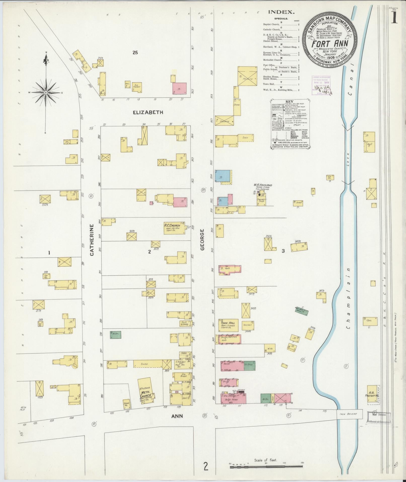 Sanborn Fire Insurance Map from Fort Ann, Washington County, New York. (1909) – Historic Sanborn Fire Insurance Map Print