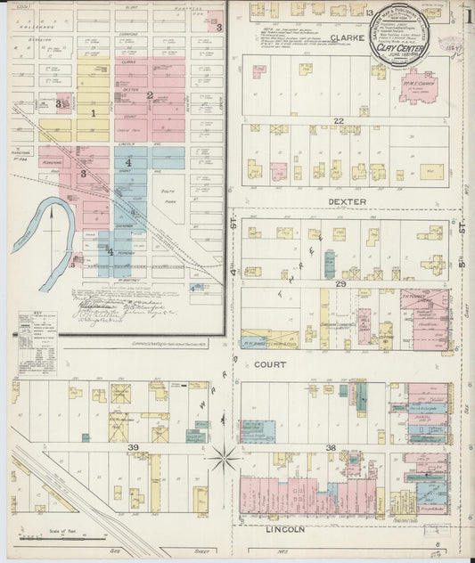 Sanborn Fire Insurance Map from Clay Center, Clay County, Kansas. (1887) – Historic Sanborn Fire Insurance Map Print