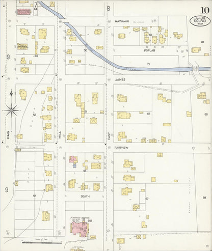 Sanborn Fire Insurance Map from Colfax, Whitman County, Washington (1908), Sheet #0010 - Complete Map Set gallery image, historic Sanborn map, vintage wall art, Washington Washington
