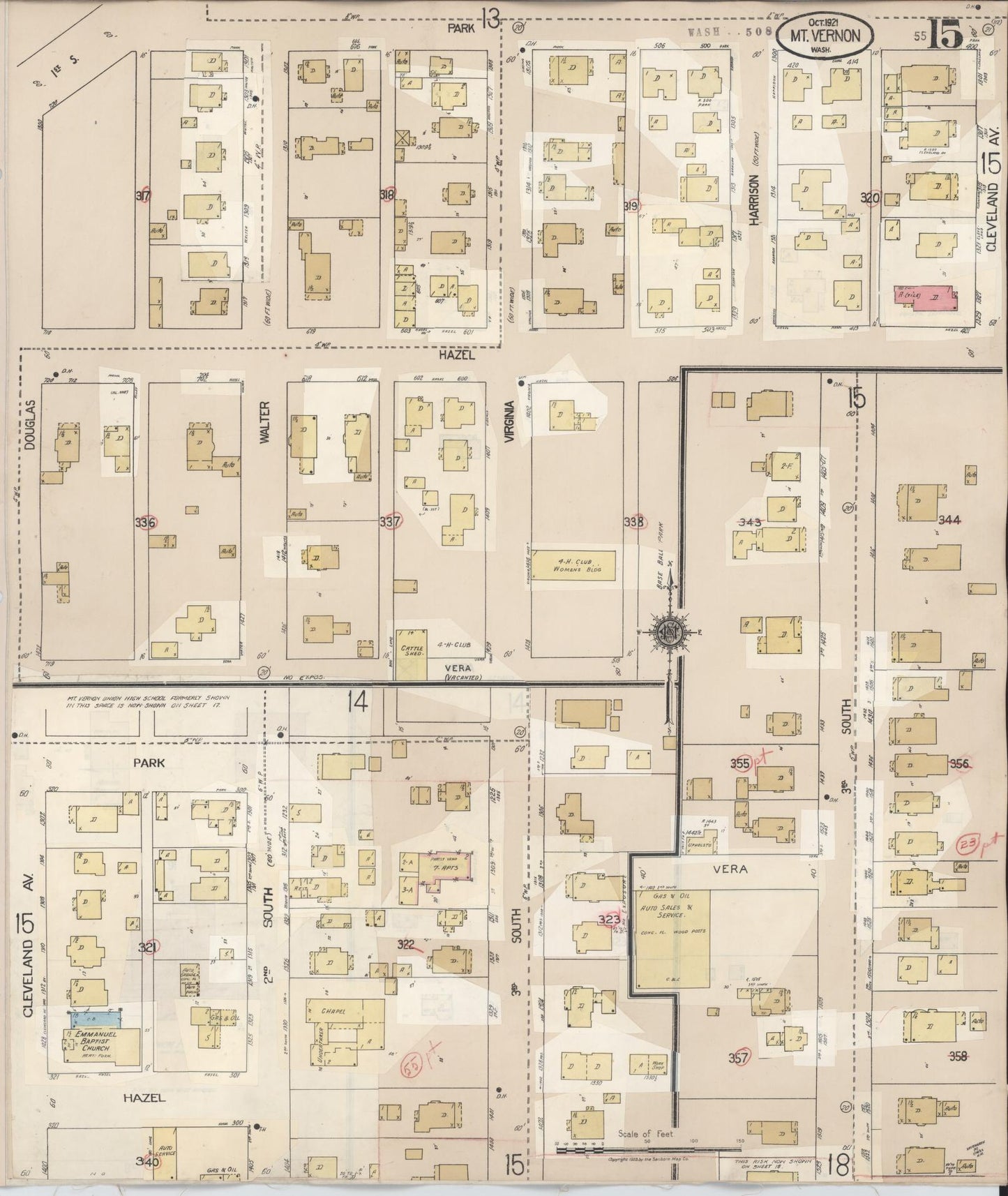 Sanborn Fire Insurance Map from Mount Vernon, Skagit County, Washington (1948), Sheet #0015 - Complete Map Set gallery image, historic Sanborn map, vintage wall art, Washington Washington