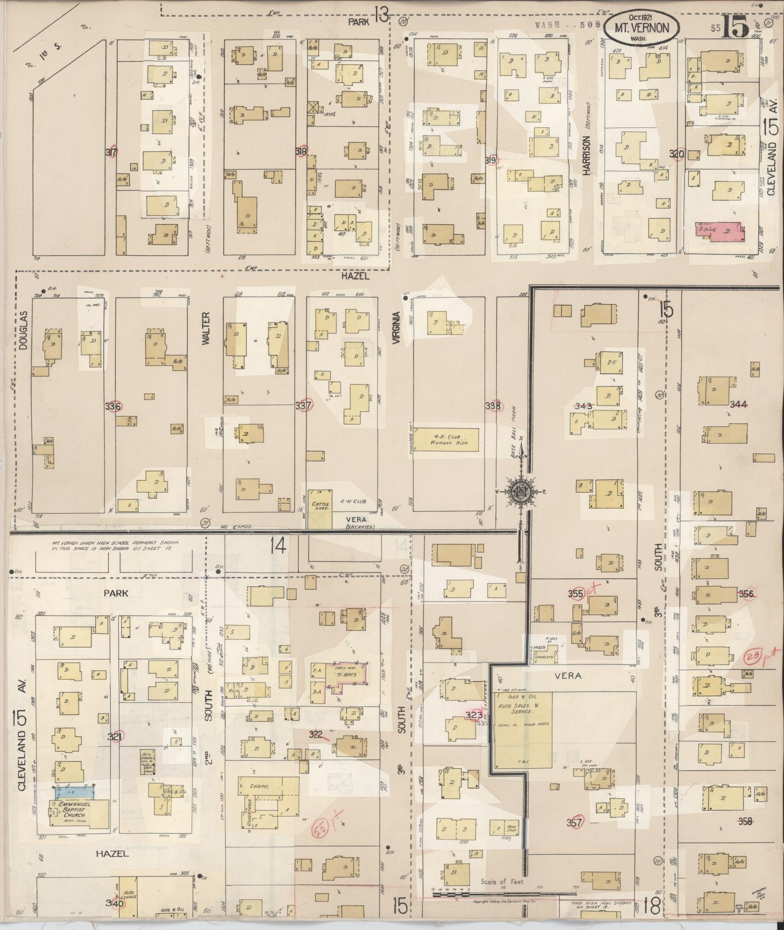 Sanborn Fire Insurance Map from Mount Vernon, Skagit County, Washington (1948), Sheet #0015 - Complete Map Set gallery image, historic Sanborn map, vintage wall art, Washington Washington