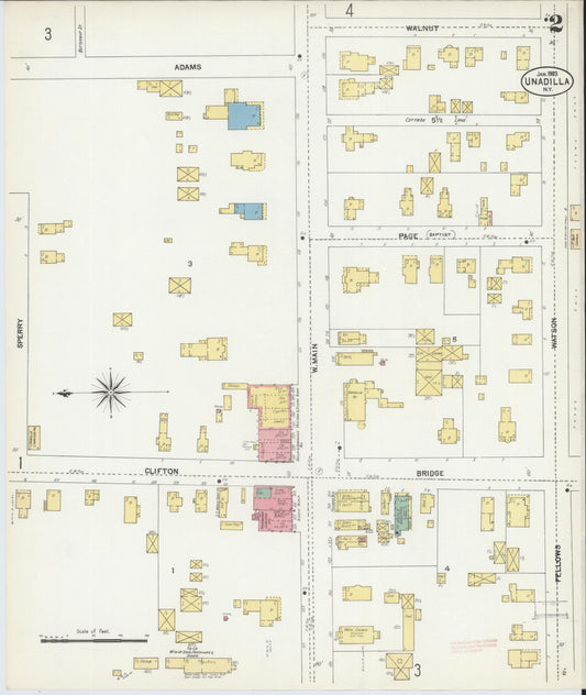 Sanborn Fire Insurance Map from Unadilla, Otsego County, New York (1903), Sheet #0002 - Historic Sanborn Fire Insurance Map Print, vintage old map wall art, antique decor, genealogy gift, New York New York map