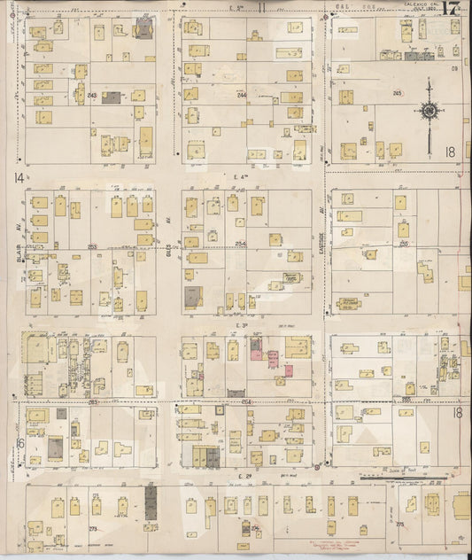 Sanborn Fire Insurance Map from Calexico, Imperial County, California (1949), Sheet #0017 - Historic Sanborn Fire Insurance Map Print, vintage old map wall art, antique decor, genealogy gift, California California map