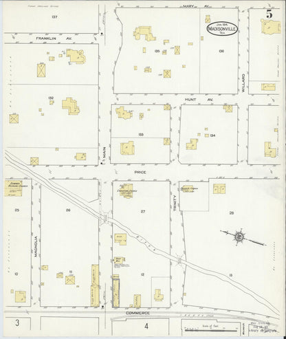 Sanborn Fire Insurance Map from Madisonville, Madison County, Texas (1914), Sheet #0005 - Historic Sanborn Fire Insurance Map Print, vintage old map wall art, antique decor, genealogy gift, Texas Texas map