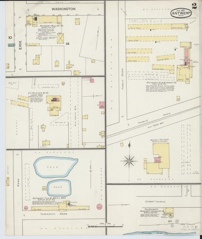 Sanborn Fire Insurance Map from Antwerp, Paulding County, Ohio (1893), Sheet #0002 - Historic Sanborn Fire Insurance Map Print, vintage old map wall art, antique decor, genealogy gift, Ohio Ohio map