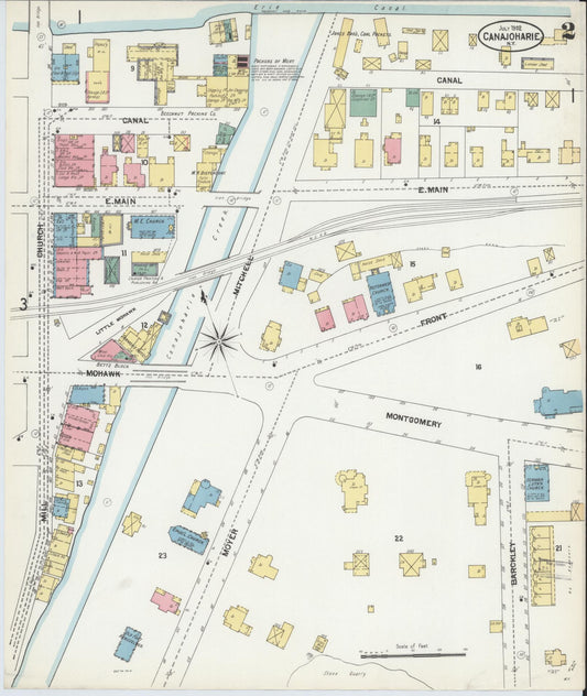 Sanborn Fire Insurance Map from Canajoharie, Montgomery County, New York (1902), Sheet #0002 - Historic Sanborn Fire Insurance Map Print, vintage old map wall art, antique decor, genealogy gift, New York New York map