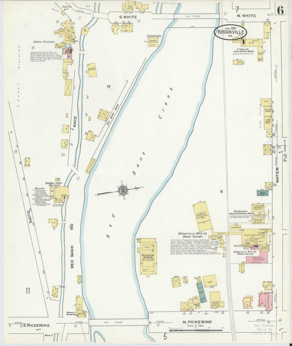 Sanborn Fire Insurance Map from Brookville, Jefferson County, Pennsylvania (1910), Sheet #0006 - Complete Map Set gallery image, historic Sanborn map, vintage wall art, Pennsylvania Pennsylvania