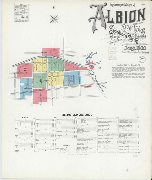 Sanborn Fire Insurance Map from Albion, Orleans County, New York. (1900) – Historic Sanborn Fire Insurance Map Print