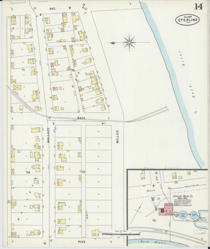 Sanborn Fire Insurance Map from Sterling, Whiteside County, Illinois (1897), Sheet #0014 - Complete Map Set gallery image, historic Sanborn map, vintage wall art, Illinois Illinois
