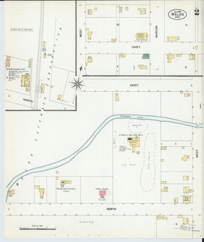Sanborn Fire Insurance Map from Waldo, Marion County, Ohio (1901), Sheet #0002 - Complete Map Set gallery image, historic Sanborn map, vintage wall art, Ohio Ohio