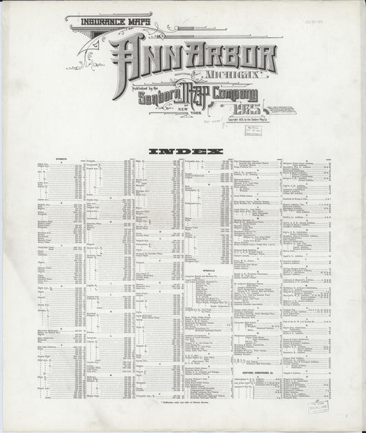 Sanborn Fire Insurance Map from Ann Arbor, Washtenaw County, Michigan. (1925) – Historic Sanborn Fire Insurance Map Print