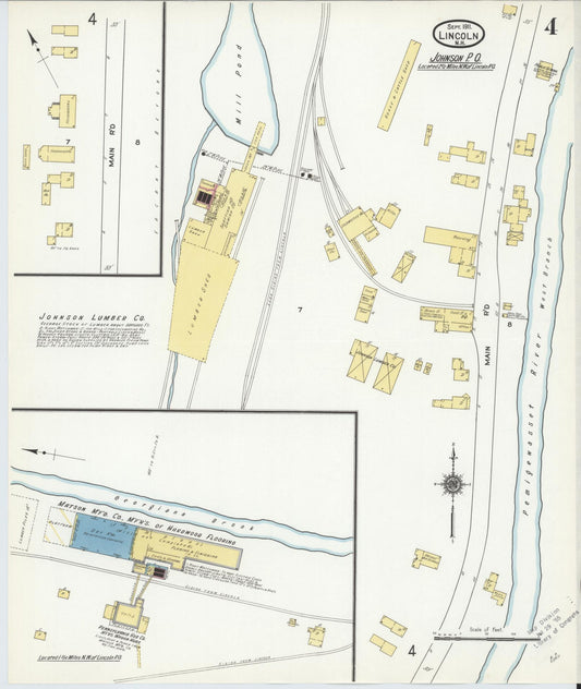 Sanborn Fire Insurance Map from Lincoln, Grafton County, New Hampshire (1911), Sheet #0004 - Historic Sanborn Fire Insurance Map Print, vintage old map wall art, antique decor, genealogy gift, New Hampshire New Hampshire map