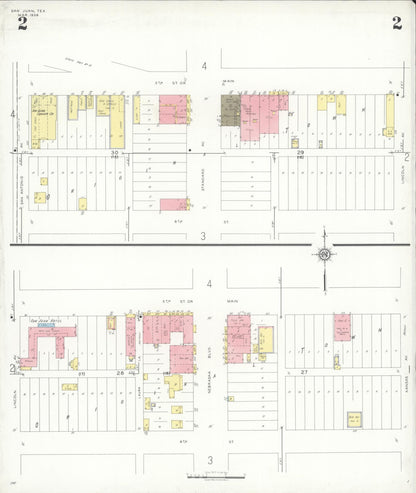 Sanborn Fire Insurance Map from San Juan, Hidalgo County, Texas (1938), Sheet #0002 - Complete Map Set gallery image, historic Sanborn map, vintage wall art, Texas Texas