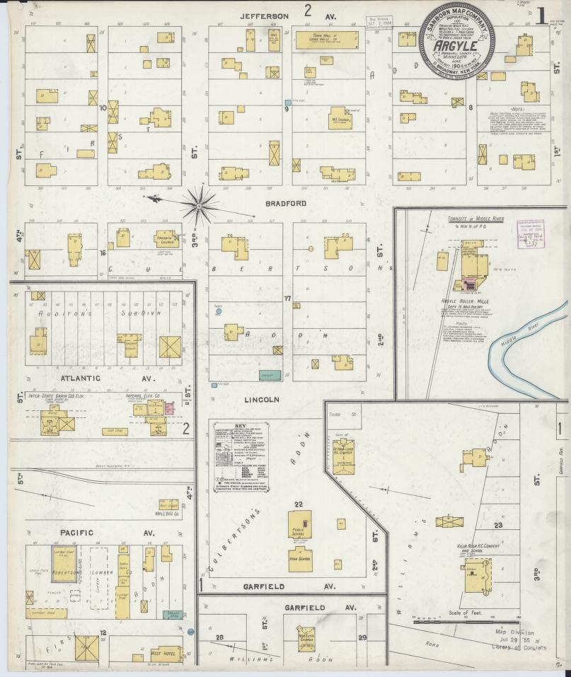 Sanborn Fire Insurance Map from Argyle, Marshall County, Minnesota. (1904) – Map View