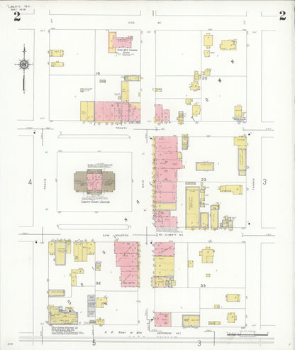 Sanborn Fire Insurance Map from Liberty, Liberty County, Texas (1938), Sheet #0002 - Complete Map Set gallery image, historic Sanborn map, vintage wall art, Texas Texas