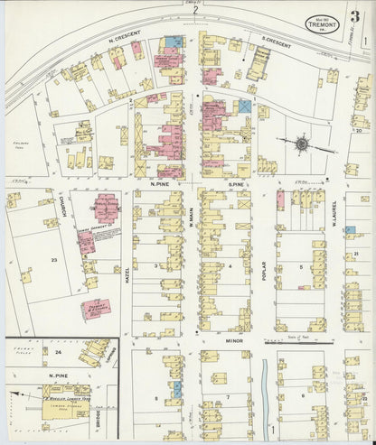 Sanborn Fire Insurance Map from Tremont, Schuylkill County, Pennsylvania (1911), Sheet #0003 - Historic Sanborn Fire Insurance Map Print, vintage old map wall art, antique decor, genealogy gift, Pennsylvania Pennsylvania map