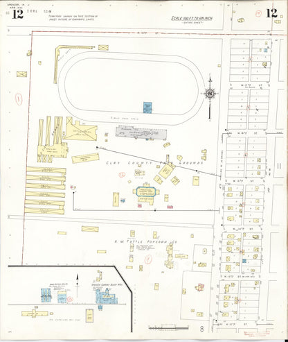 Sanborn Fire Insurance Map from Spencer, Clay County, Iowa (1946), Sheet #0012 - Historic Sanborn Fire Insurance Map Print