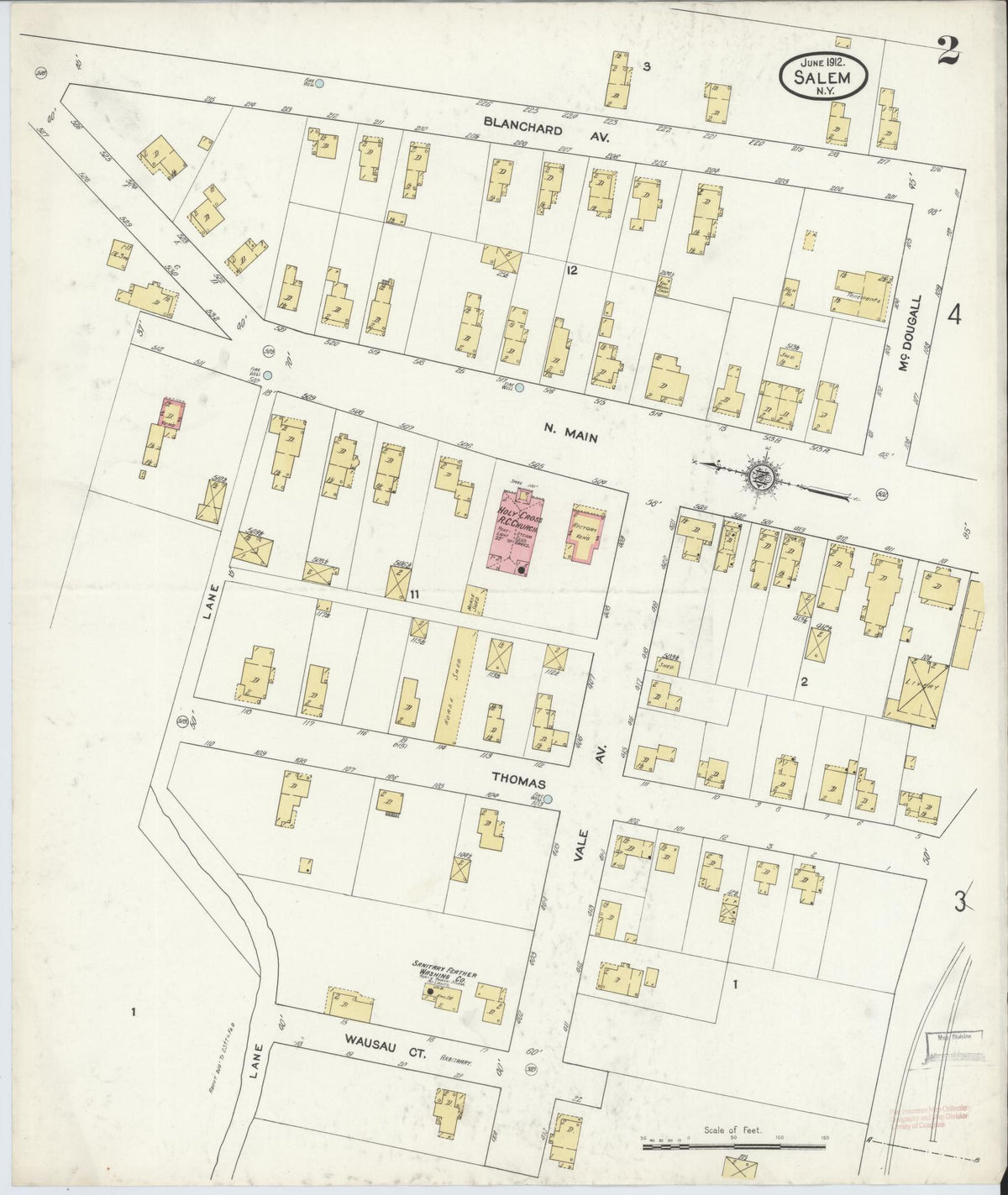 Sanborn Fire Insurance Map from Salem, Washington County, New York (1912), Sheet #0002 - Complete Map Set gallery image, historic Sanborn map, vintage wall art, New York New York